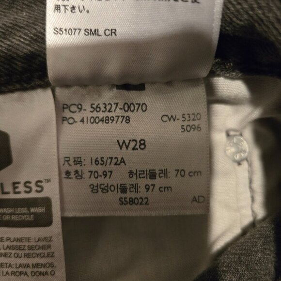 Levi's 501 Cutoff Jean Shorts Eat Your Words Gray Wash 28 - Picture 5 of 5